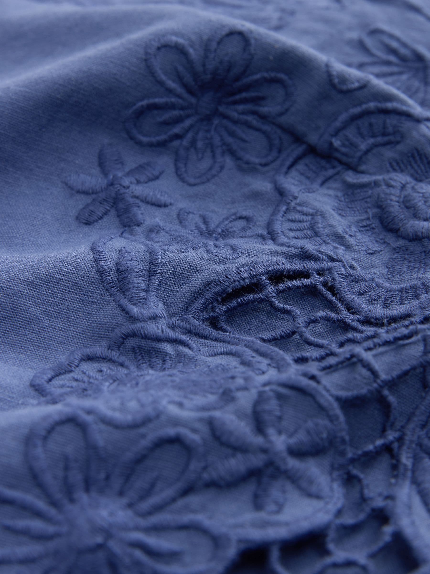 Buy Blue Floral Cutwork Sleeveless Shell Top with Linen from Next USA