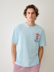 Blue Stamp Regular Fit Graphic Print Slub T-Shirt - Image 3 of 11