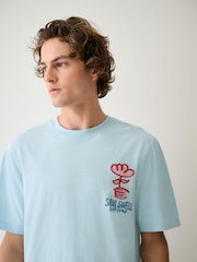 Blue Stamp Regular Fit Graphic Print Slub T-Shirt - Image 5 of 11