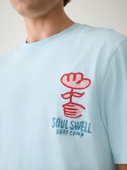 Blue Stamp Regular Fit Graphic Print Slub T-Shirt - Image 6 of 11