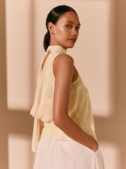 Gelb gepunktet - Mesh Sleeveless Scarf Top - Bild 3 von 7