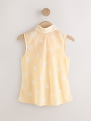 Gelb gepunktet - Mesh Sleeveless Scarf Top - Bild 5 von 7