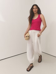 Pink Shirred Modal Scoop Neck Vest - Image 2 of 5