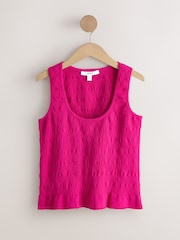Pink Shirred Modal Scoop Neck Vest - Image 6 of 8