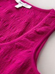 Pink Shirred Modal Scoop Neck Vest - Image 7 of 8