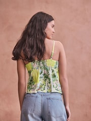 National Trust Yellow Floral Print Strappy Sleeveless Top - Image 3 of 8