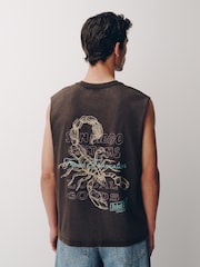 ត្នោត - Washed Tank Top Graphic Vest - រូបភាព 1 នៃ 8