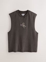 ត្នោត - Washed Tank Top Graphic Vest - រូបភាព 4 នៃ 8