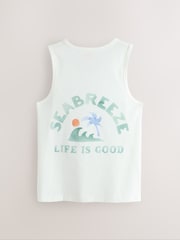 Blue/White/Black Stamp Graphic Vests 3 Pack - Image 5 of 9