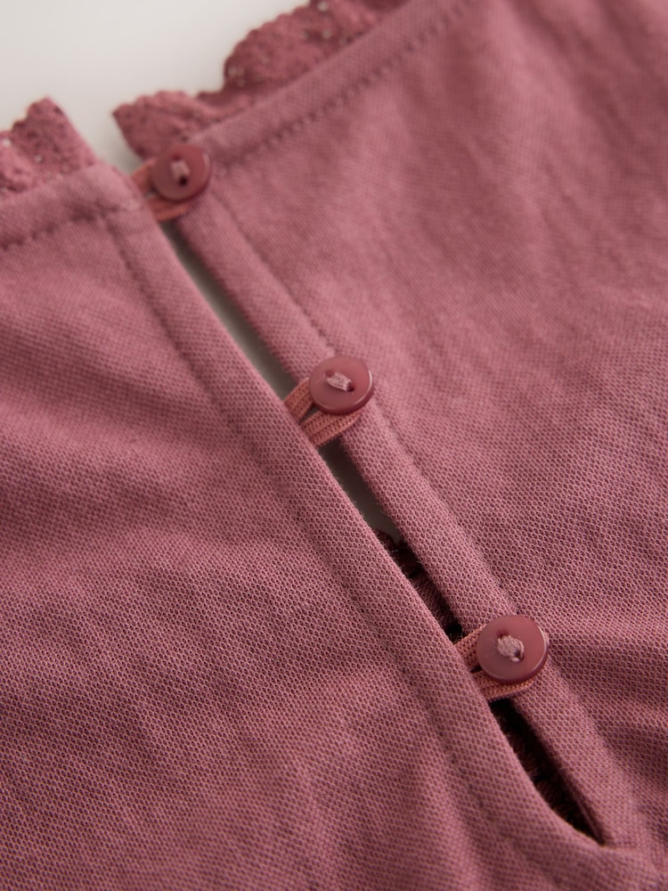 Pink Sleeveless Crew Neck Cornelli Top - Image 2 of 3 Pink Sleeveless Crew Neck Cornelli Top - Image 2 of 3