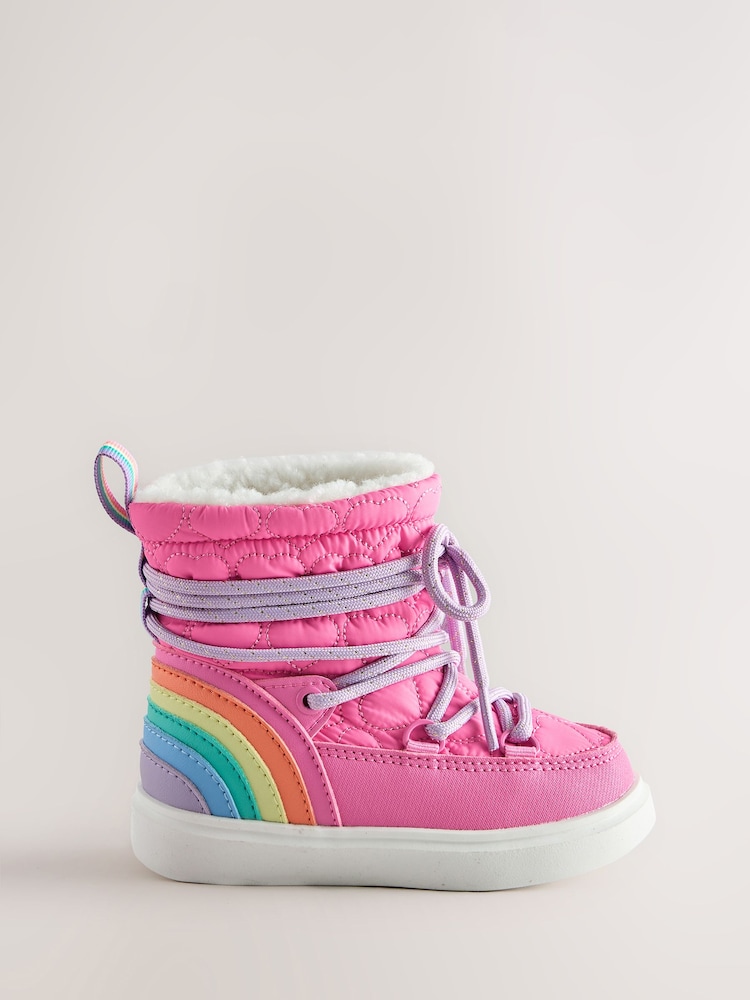 Little Bird Pastel Rainbow Quilted Heart Snow Boots - Bild 1 von 4