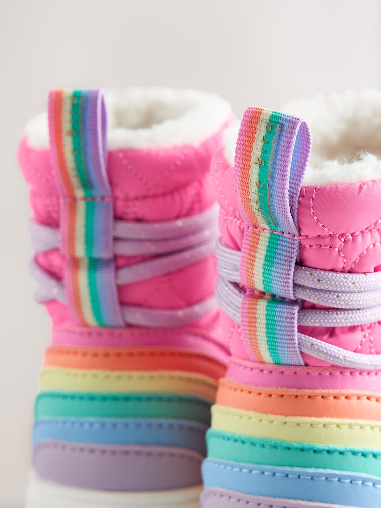 Little Bird Pastel Rainbow Quilted Heart Snow Boots - Bild 4 von 4