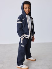Baker by Ted Baker Varsity Zip Through Hoodie, T-Shirt and Wide Leg Joggers Set - Image 1 of 7