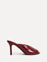 Linzi Red Marseille Peep Toe Mule Heels - Image 2 of 5