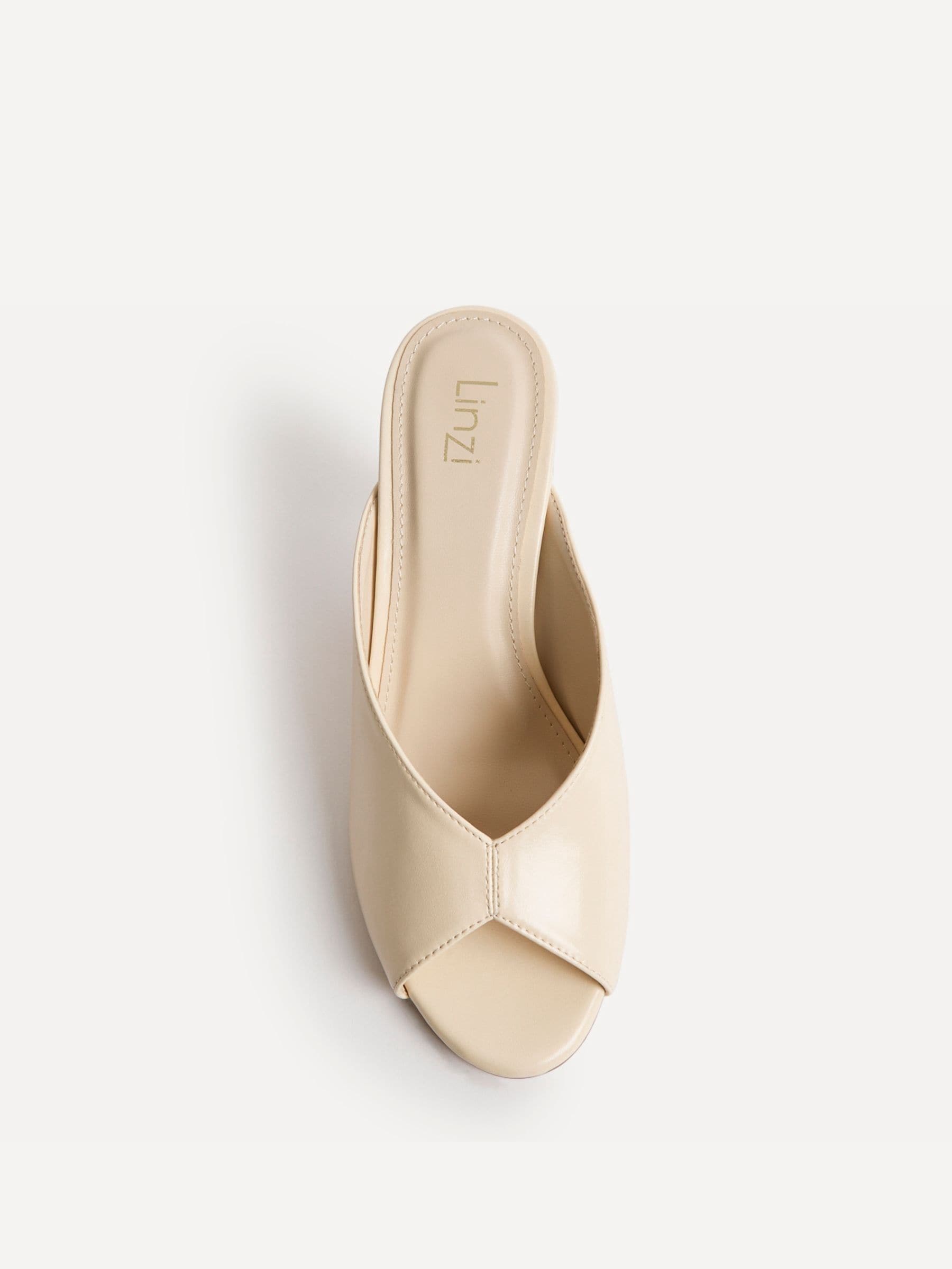 Buy Linzi Cream Marseille Peep Toe Mule Heels from Next USA