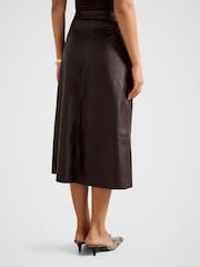 Forever New Red Jaelyn Vegan Leather Midi Skirt - Image 2 of 5