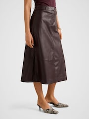 Forever New Red Jaelyn Vegan Leather Midi Skirt - Image 3 of 5