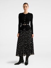 Forever New Black Daphne Waistcoat Knitted Midi Dress - Image 1 of 4