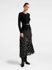 Forever New Black Daphne Waistcoat Knitted Midi Dress - Image 2 of 4