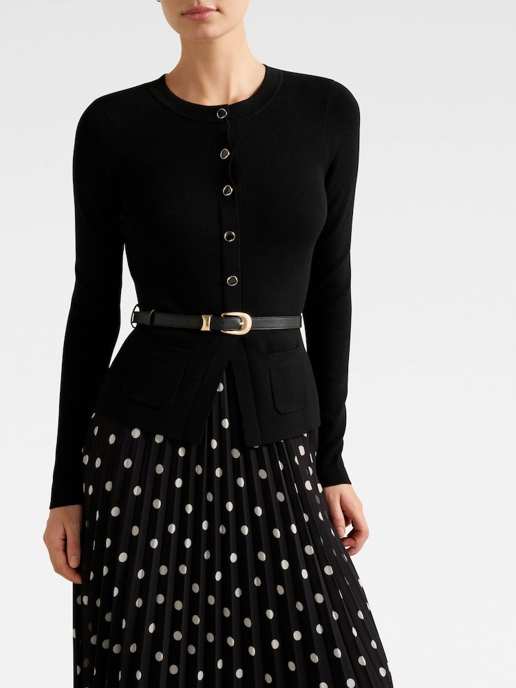 Forever New Black Daphne Waistcoat Knitted Midi Dress - Image 4 of 4 Forever New Black Daphne Waistcoat Knitted Midi Dress - Image 4 of 4