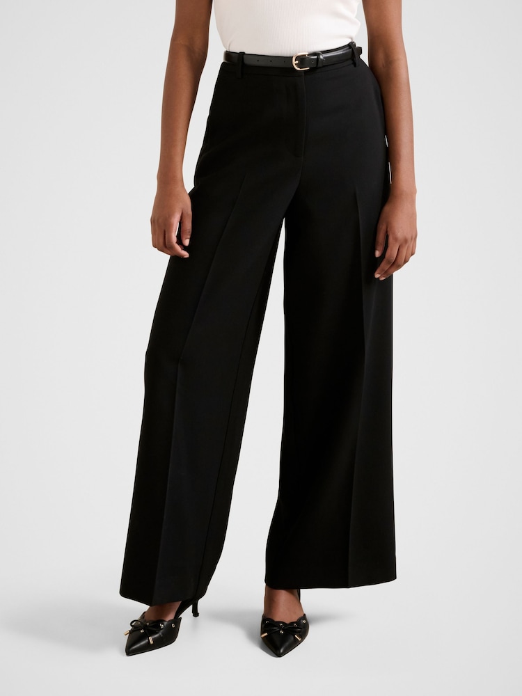 Forever New Black Alexandra Petite Belted Wide Leg Pants - Image 1 of 5 Forever New Black Alexandra Petite Belted Wide Leg Pants - Image 1 of 5