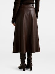 Forever New Brown Jaelyn Vegan Leather Midi Skirt - Image 2 of 5