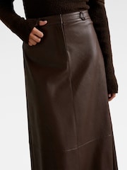 Forever New Brown Jaelyn Vegan Leather Midi Skirt - Image 3 of 5