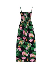 Pour Moi Black Emma Strapless Shirred Bodice Woven Maxi Beach Dress - Image 4 of 4