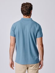 Aubin Blue Oliver Pique Polo Shirt - Image 2 of 3
