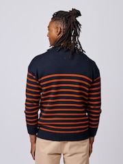 Aubin Blue Wishaw Breton Crew Jumper - Image 2 of 5