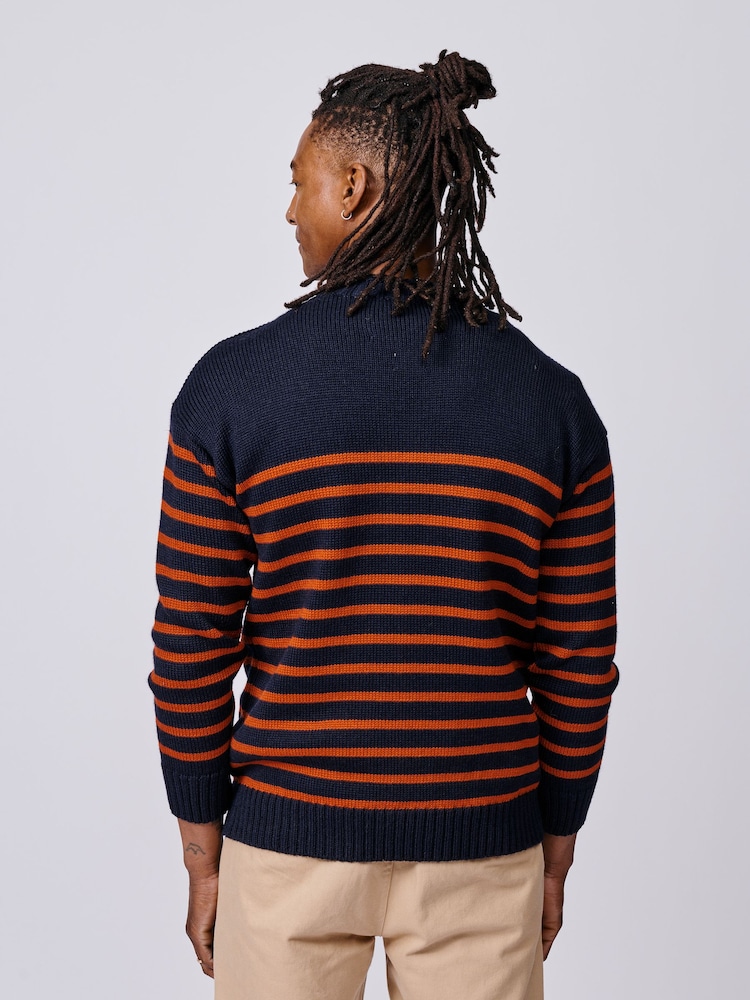 Aubin Blue Wishaw Breton Crew Jumper - Image 2 of 5