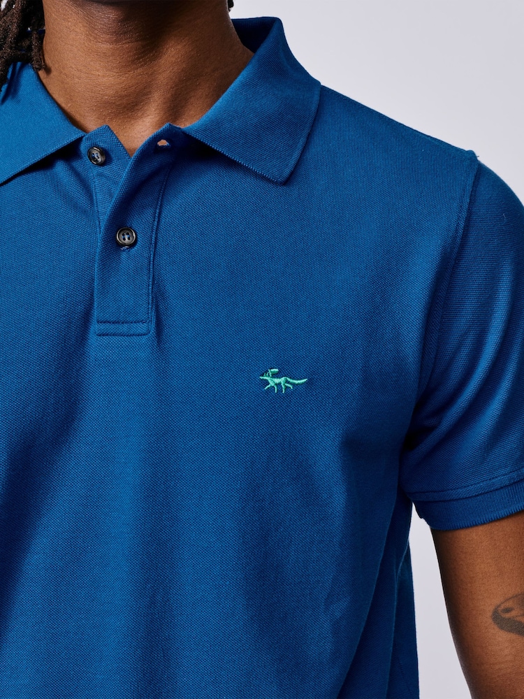 Aubin Blue Oliver Pique Polo Shirt - Image 3 of 3