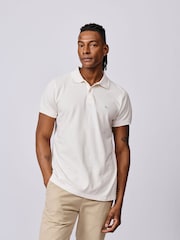 Aubin Oliver Pique White Polo Shirt - Image 1 of 3