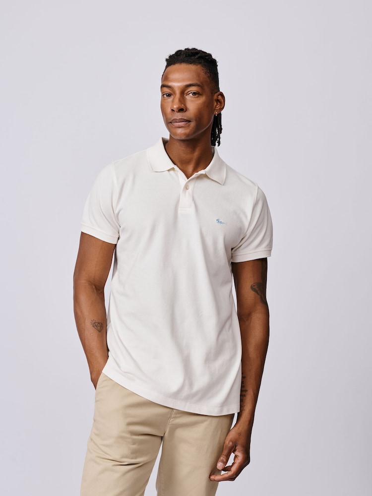 Aubin Oliver Pique White Polo Shirt - Image 1 of 3