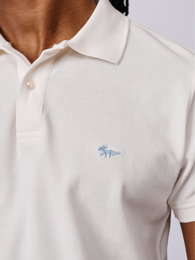 Aubin Oliver Pique White Polo Shirt - Image 3 of 3