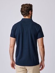 Aubin Blue Oliver Pique Polo Shirt - Image 2 of 3