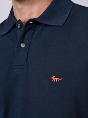 Aubin Blue Oliver Pique Polo Shirt - Image 3 of 3
