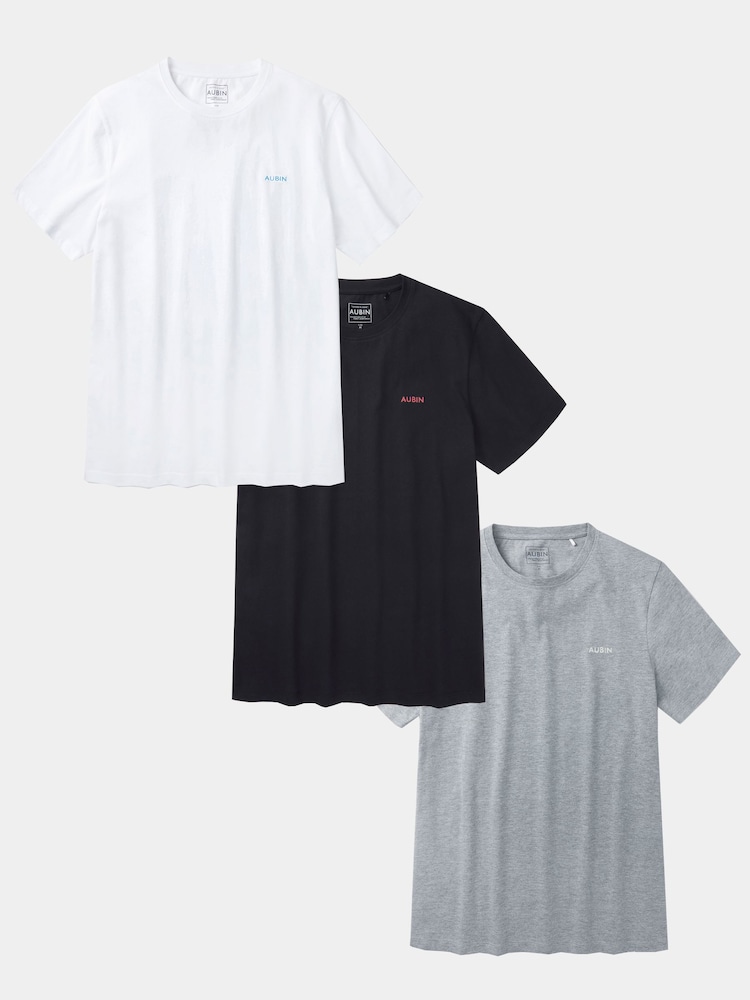 Aubin Venn White Polo T-Shirt 3 Pack - Image 1 of 1