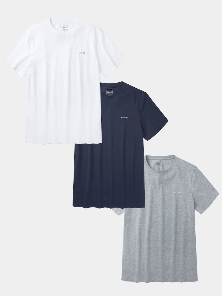 Aubin Venn White T-Shirt 3 Pack - Image 1 of 1 Aubin Venn White T-Shirt 3 Pack - Image 1 of 1