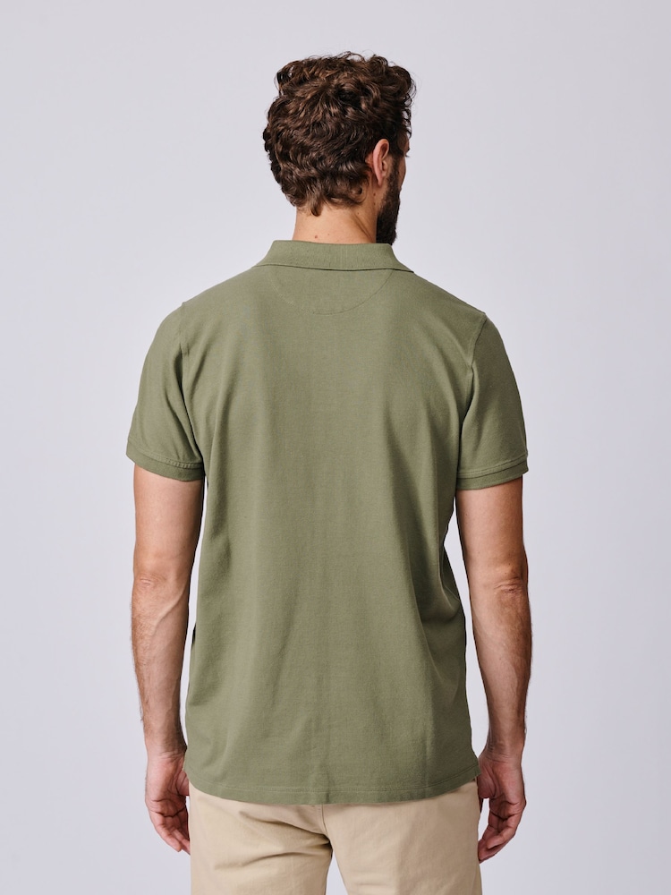 Aubin Green Oliver Pique Polo Shirt - Obraz 2 z 3