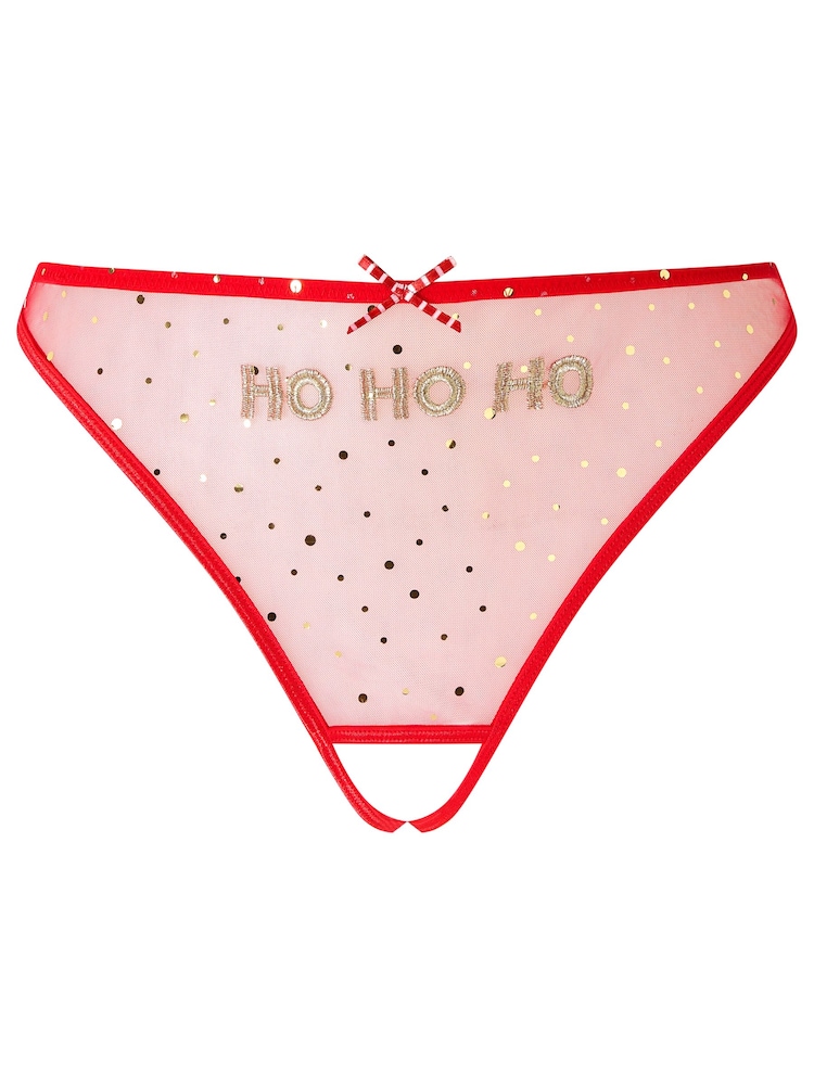 Ann Summers Ho Ho Ho Mesh Knickers - Imaginea 5 din 5