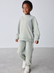 Baker by Ted Baker Green Oversized Washed Sweatshirt and Joggers Set - Image 1 of 6