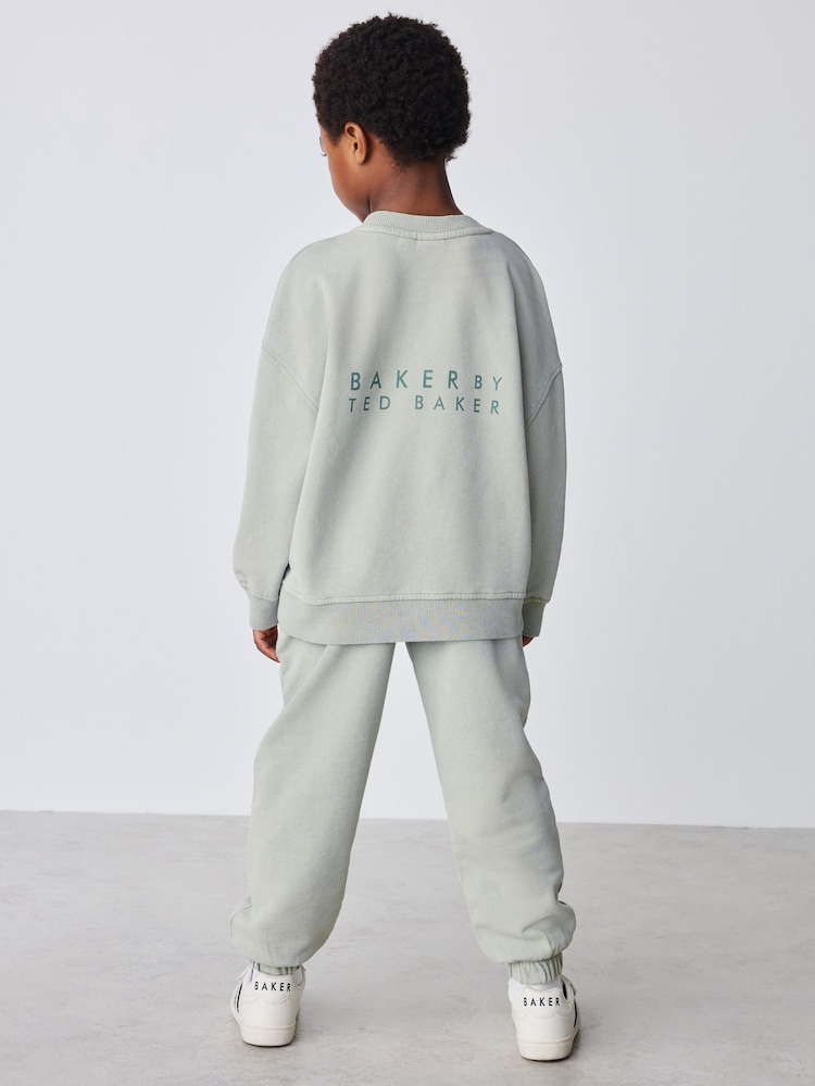 Baker by Ted Baker Green Oversized Washed Sweatshirt and Joggers Set - Image 2 of 6 Baker by Ted Baker Green Oversized Washed Sweatshirt and Joggers Set - Image 2 of 6