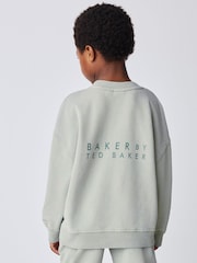 Baker by Ted Baker Green Oversized Washed Sweatshirt and Joggers Set - Image 3 of 6