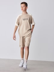 Baker by Ted Baker Oversized Stone Panel T-Shirt and Shorts Set - Image 1 of 9