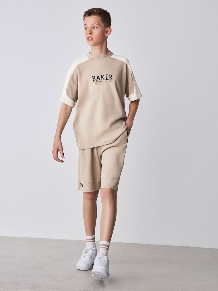 Baker by Ted Baker Oversized Stone Panel T-Shirt and Shorts Set - Image 1 of 9 Baker by Ted Baker Oversized Stone Panel T-Shirt and Shorts Set - Image 1 of 9