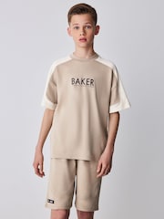 Baker by Ted Baker Oversized Stone Panel T-Shirt and Shorts Set - Image 2 of 9