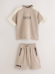 Baker by Ted Baker Oversized Stone Panel T-Shirt and Shorts Set - Image 6 of 9