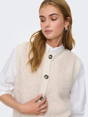 JDY Grey Fluffy Knitted Vest - Image 3 of 7