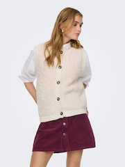 JDY Grey Fluffy Knitted Vest - Image 4 of 7